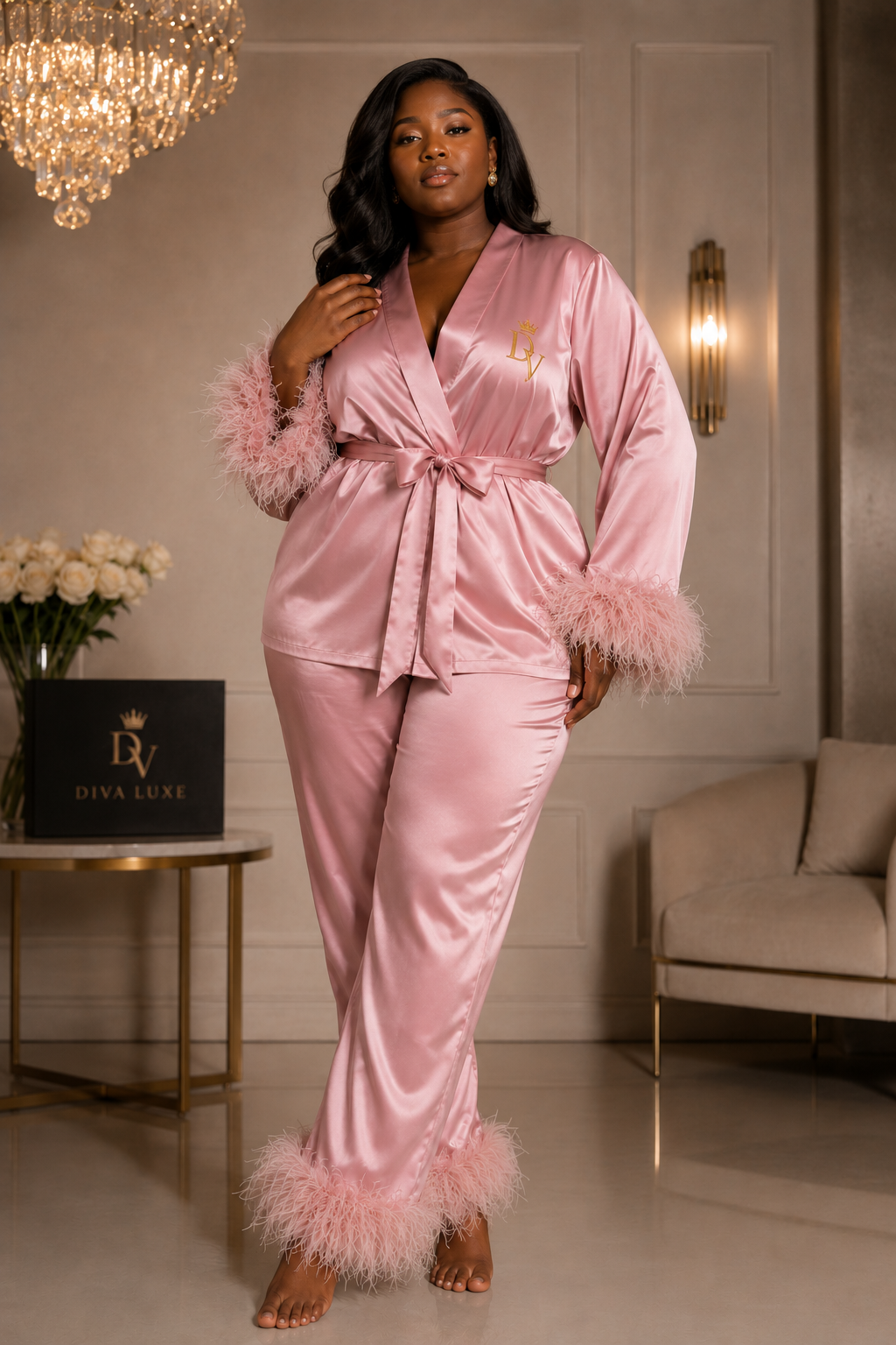 Pyjamas luxe rose bonbon