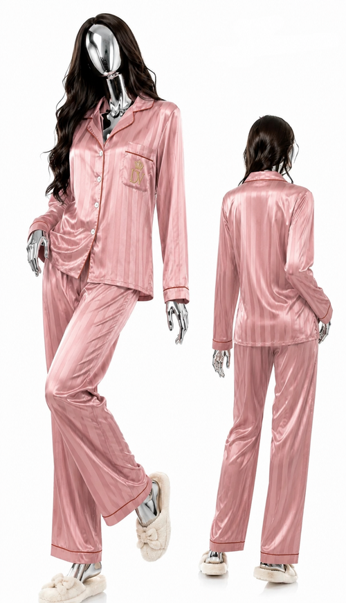 Pyjamas simple rose saumon