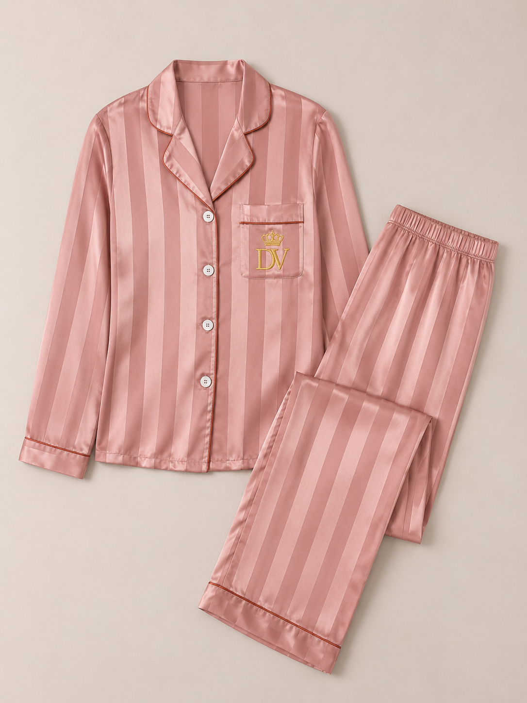 Pyjamas simple rose saumon