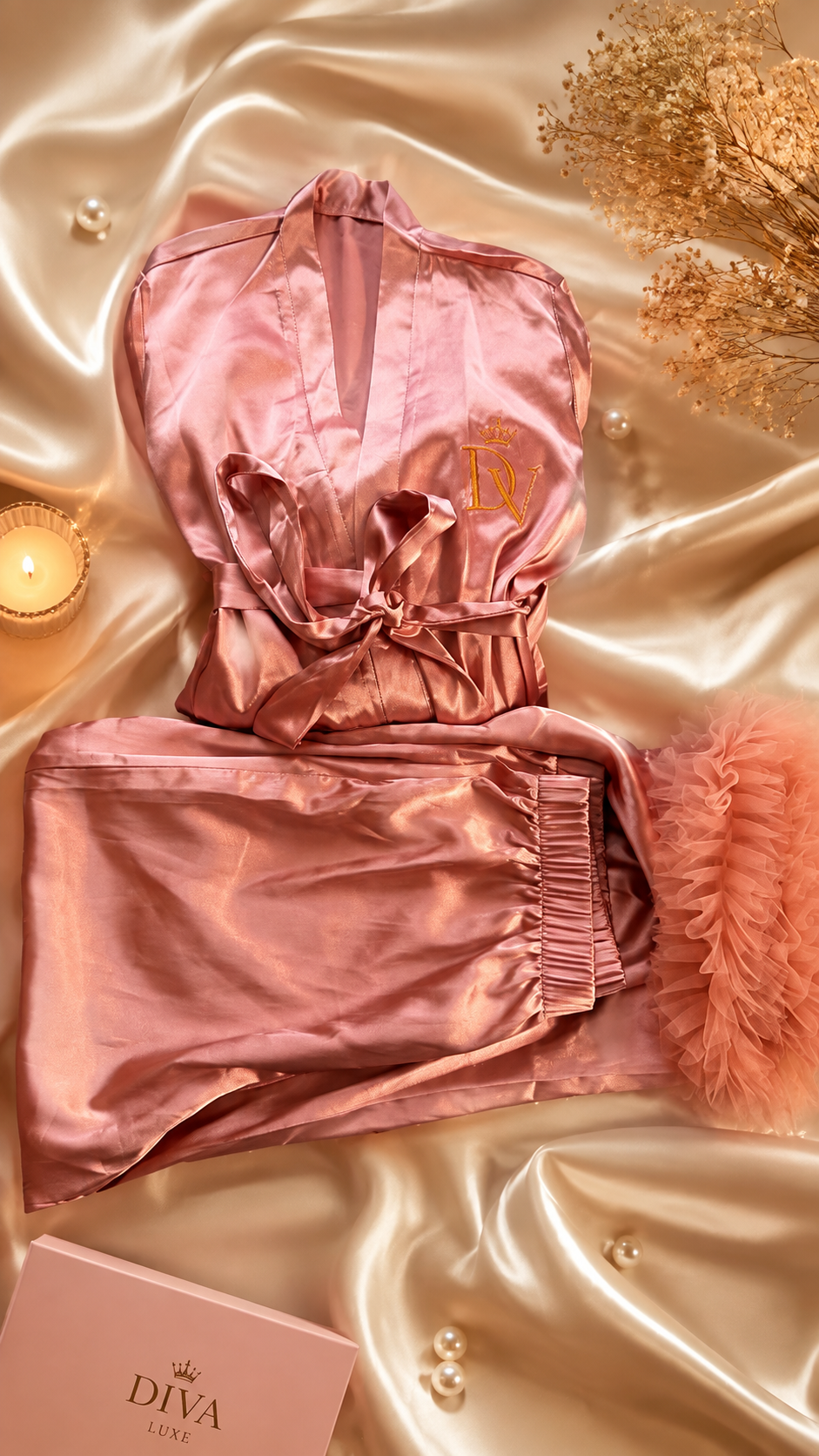 Pyjamas luxe rose bonbon